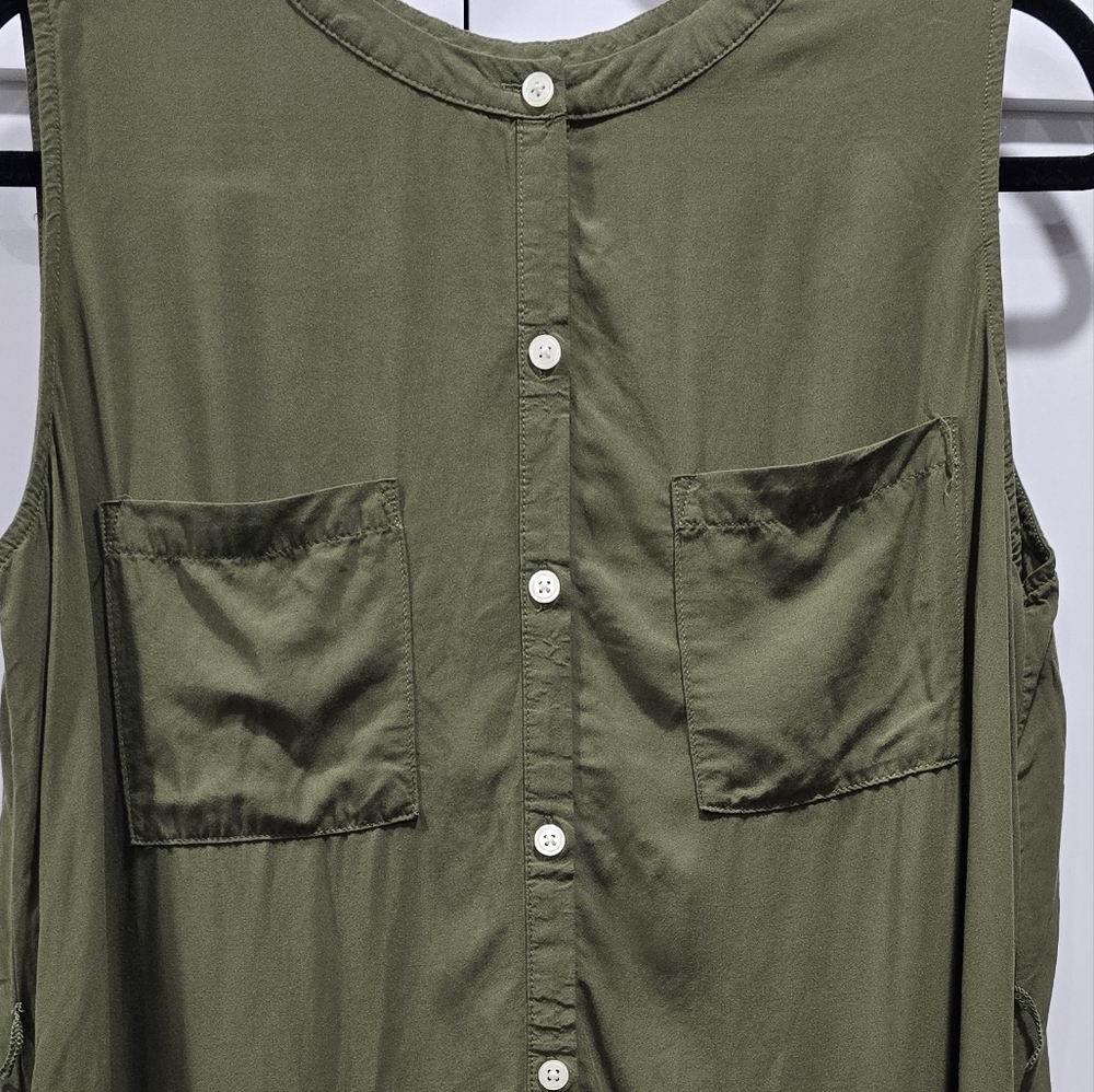 👗GAP Olive Green Tank Dress – Size Large - Picture 3 of 13